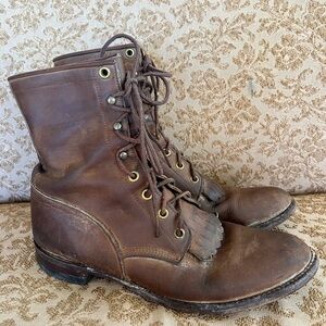 Justin Biltrite Brown Leather Boots